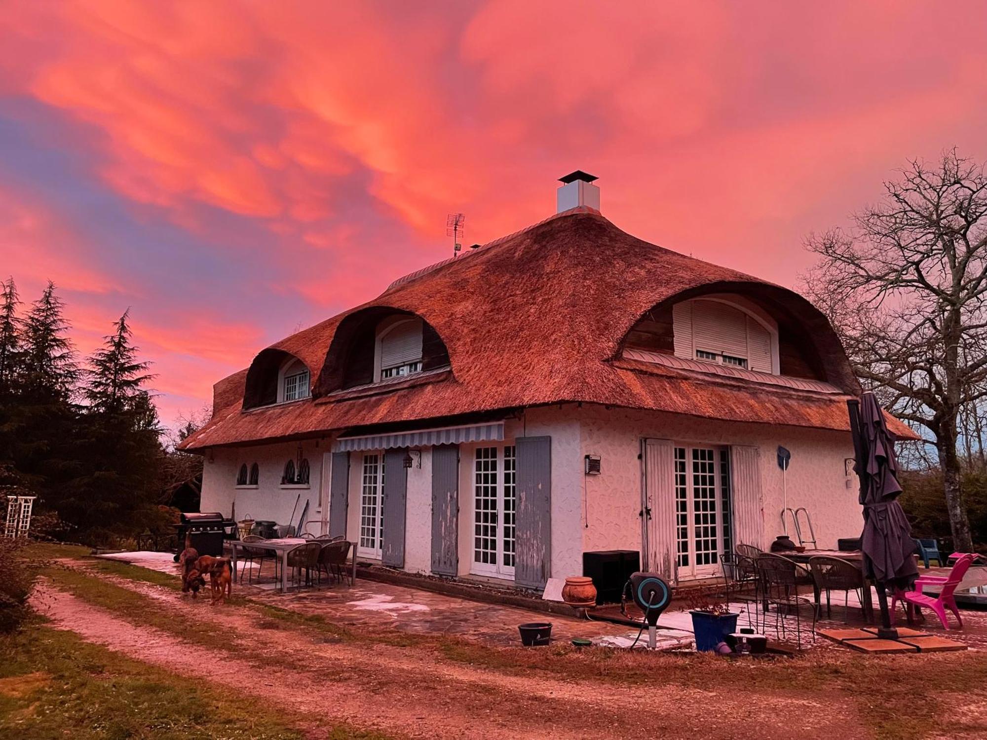 La Belle Chaumiere Bed and Breakfast Bretagne-de-Marsan Exteriör bild